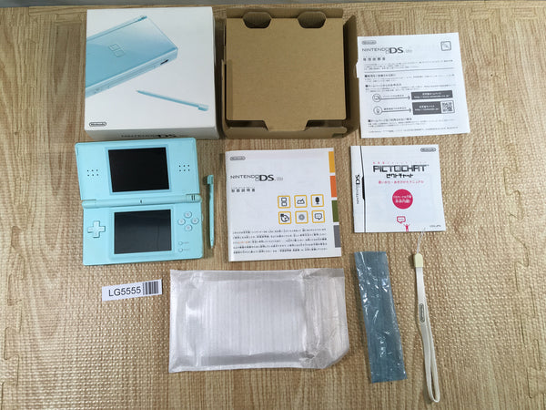 LG5555 Tested Working - Nintendo DS Lite Ice Blue BOXED Console Japan