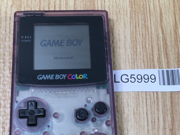 LG5999 Tested Working - GameBoy Color Clear Purple Game Boy Console Japan
