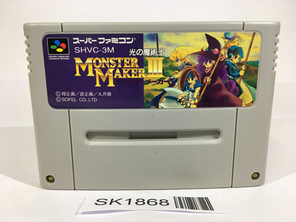 SK1868 Monster Maker 3 Hikari no Majyutsushi SNES Super Famicom Japan