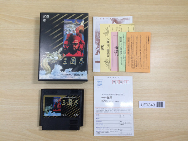 UE9243 SANGOKUSHI Records of the Three Kingdoms BOXED NES Famicom Japan