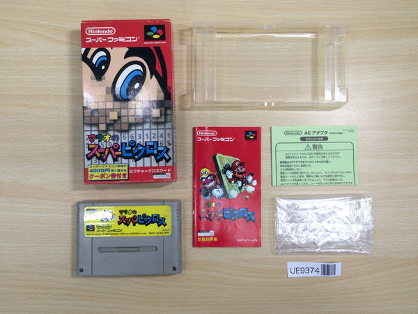 UE9374 Mario's Super Picross BOXED SNES Super Famicom Japan