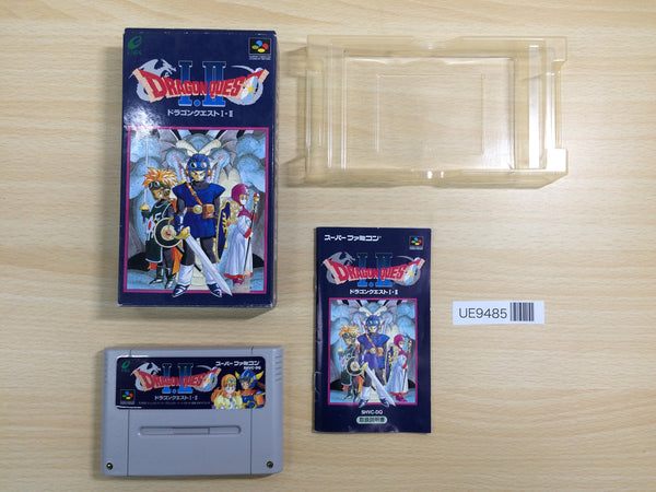 UE9485 Dragon Quest 1 & 2 BOXED SNES Super Famicom Japan