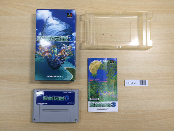 UE9511 Seiken Densetsu 3 Secret of Mana BOXED SNES Super Famicom Japan