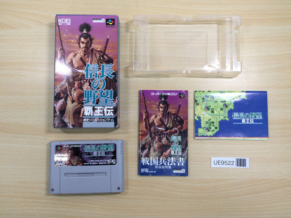 UE9522 Nobunaga no Yabou Haouden BOXED SNES Super Famicom Japan