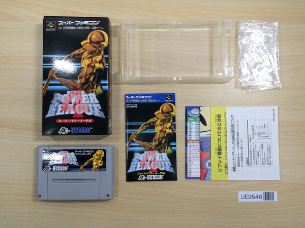 UE9546 Super Power League 4 Baseball BOXED SNES Super Famicom Japan