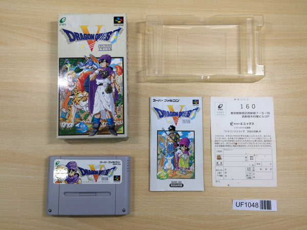 UF1048 Dragon Quest V 5 BOXED SNES Super Famicom Japan