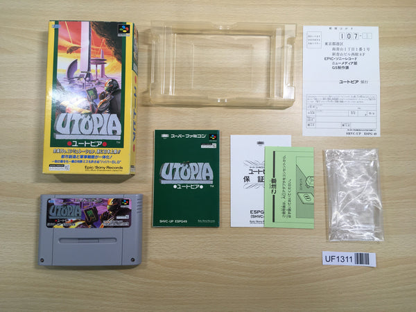 UF1311 Utopia The Creation of a Nation BOXED SNES Super Famicom Japan