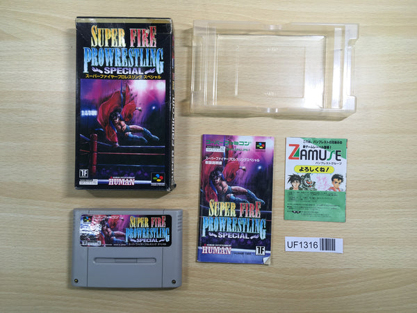 UF1316 Super Fire Pro Wrestling Special BOXED SNES Super Famicom Japan