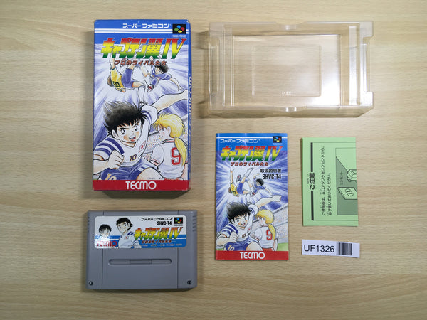 UF1326 Captain Tsubasa IV 4 Pro no Rivaltachi BOXED SNES Super Famicom Japan