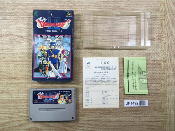 UF1492 Dragon Quest 1 & 2 BOXED SNES Super Famicom Japan