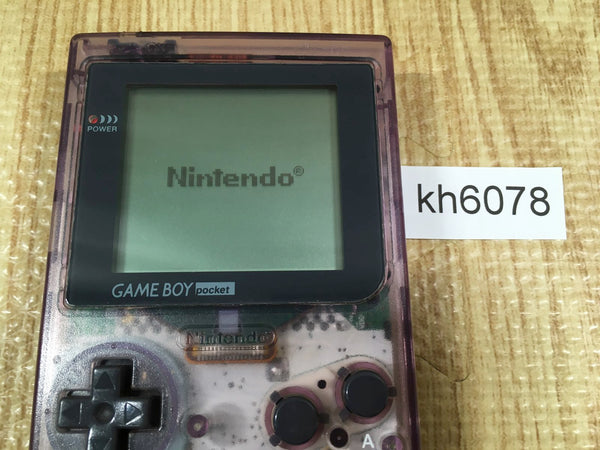 KH6078 Tested Working - GameBoy Pocket Clear Purple Game Boy Console Japan