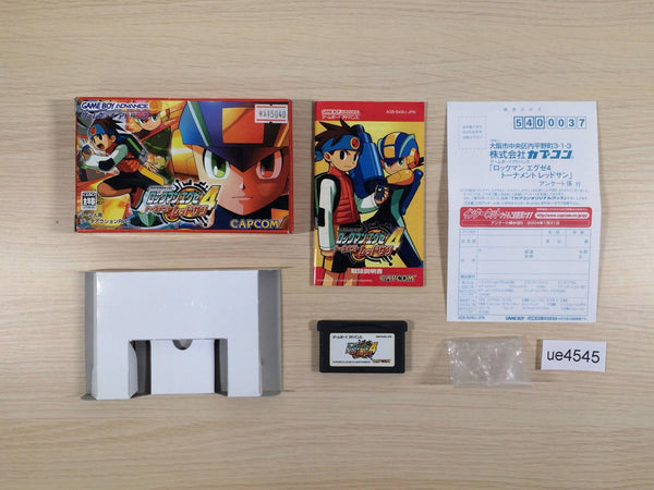 UE4545 Rockman Exe 4 Tournament Red Sun Megaman BOXED GameBoy Advance Japan