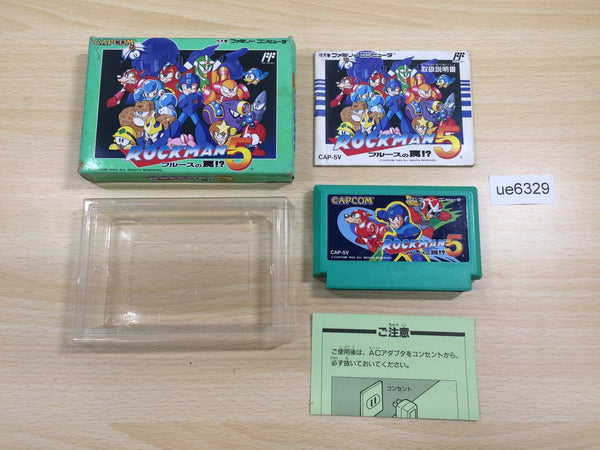 UE6329 Rockman 5 Megaman BOXED NES Famicom Japan