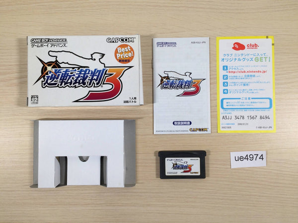 UE4974 Ace Attorney Phoenix Wright 3 BOXED GameBoy Advance Japan