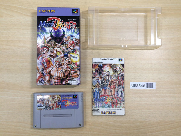 UE8546 Muscle Bomber Saturday Night Slam Masters BOXED SNES Super Famicom Japan