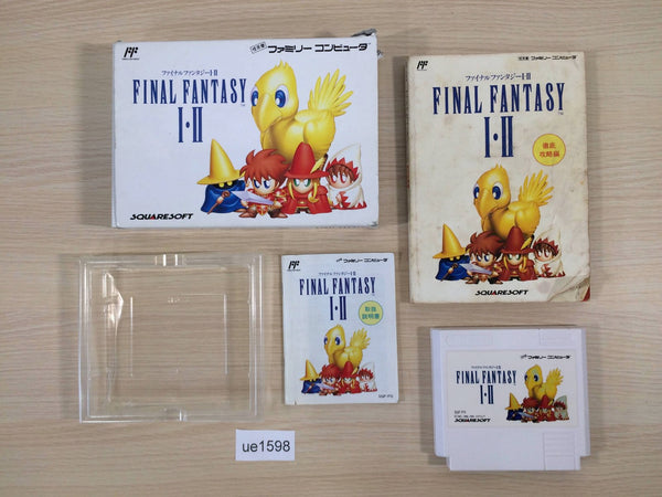ue1598 Final Fantasy I II 1 2 BOXED NES Famicom Japan