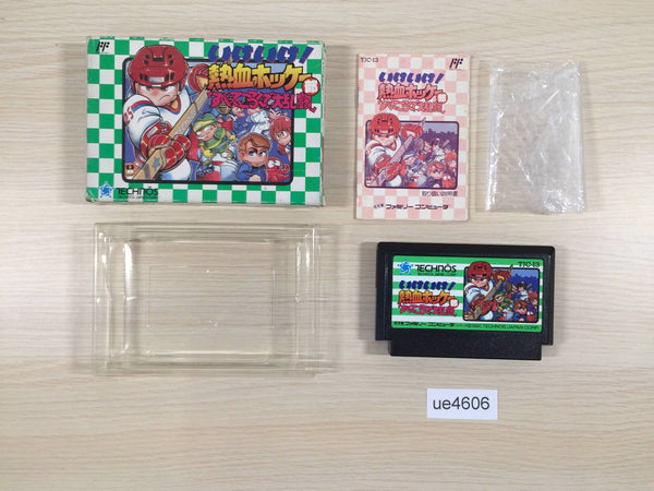 UE4606 Kunio Ike Ike Nekketsu Hockey Bu BOXED NES Famicom Japan