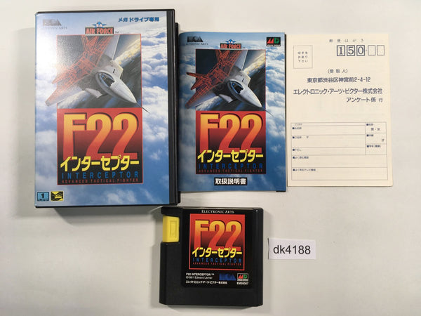 DK4188 F-22 Interceptor BOXED Mega Drive Genesis Japan