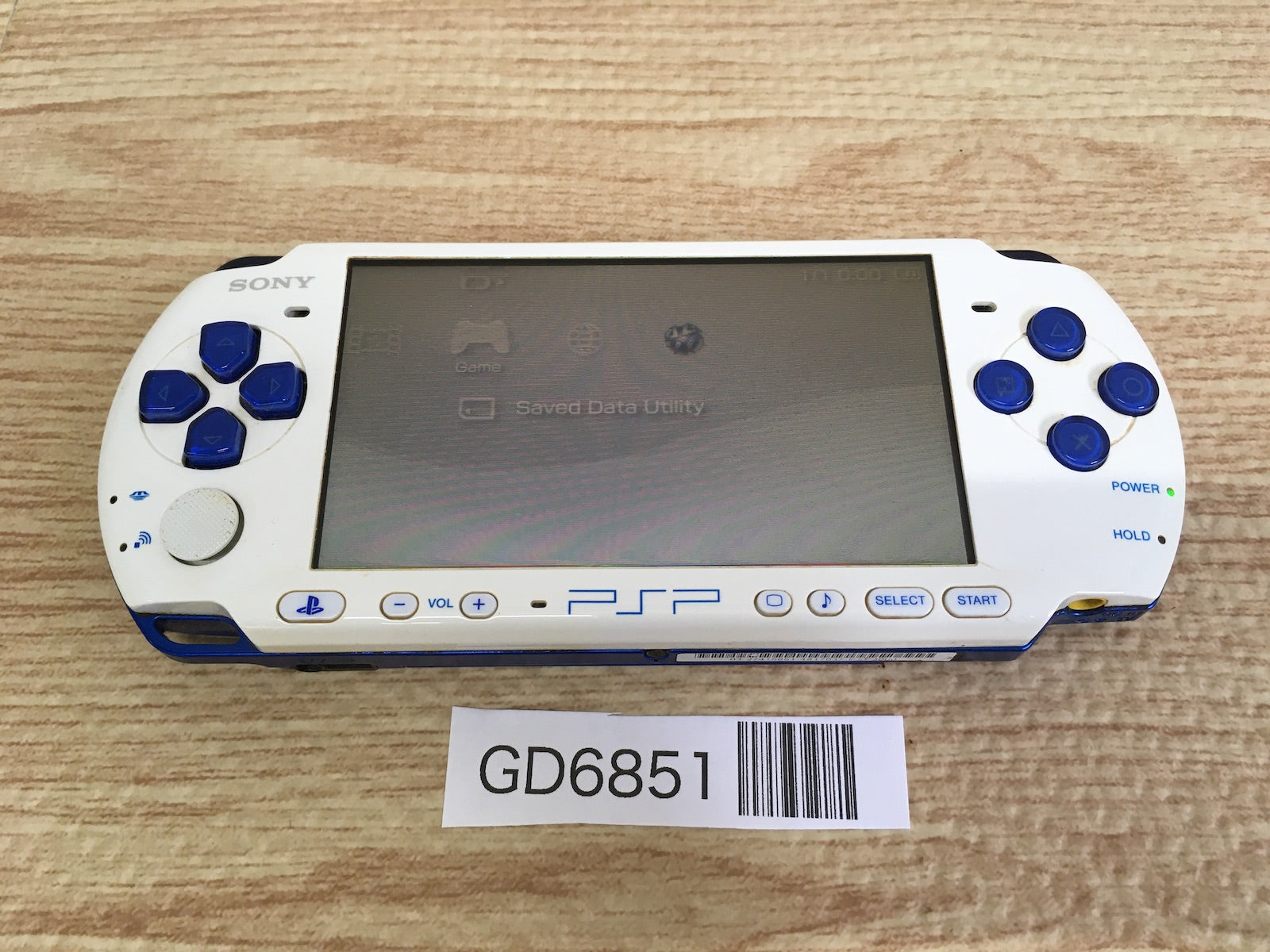 GD6851 Plz Read Item Condi PSP-3000 WHITE & BLUE SONY PSP