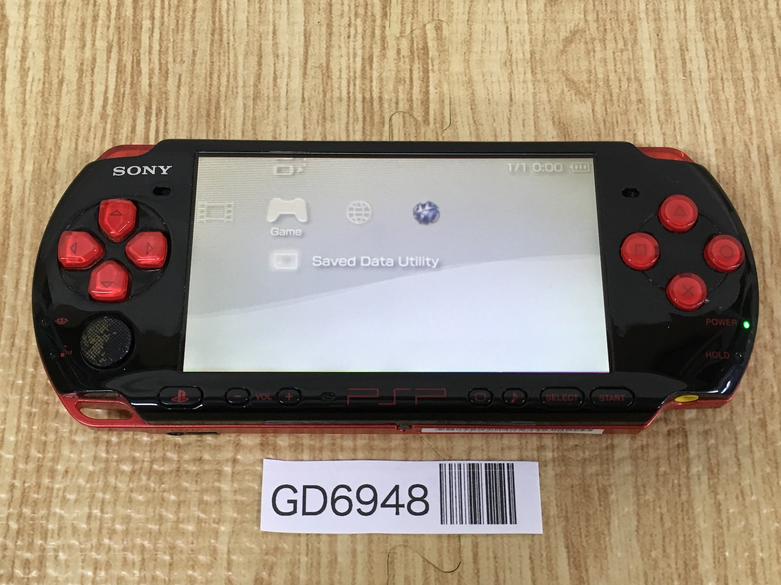 GD6948 Plz Read Item Condi PSP-3000 BLACK & RED SONY PSP