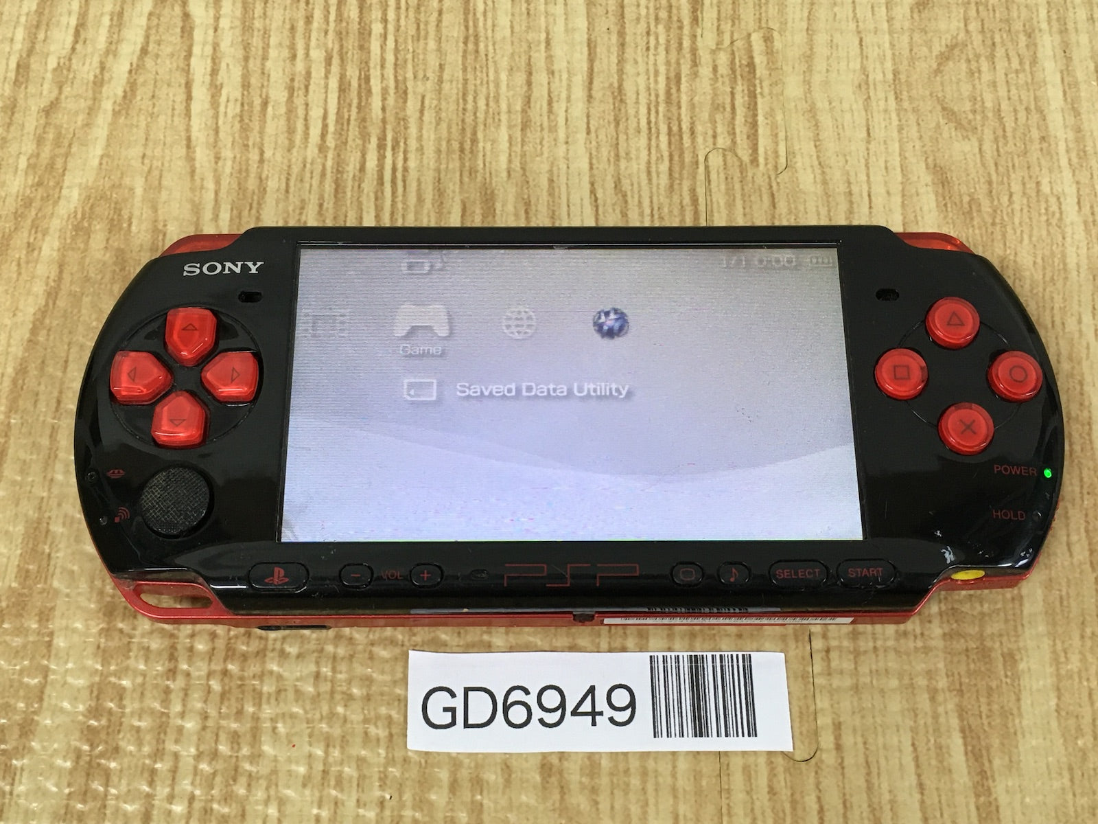 GD6949 Plz Read Item Condi PSP-3000 BLACK & RED SONY PSP