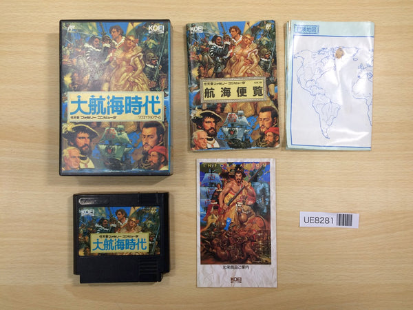 UE8281 Uncharted Waters Daikoukai Jidai BOXED NES Famicom Japan