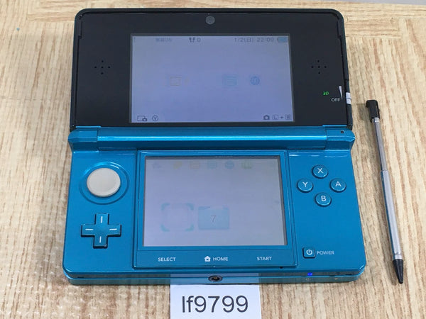 lf9799 Plz Read Item Condi Nintendo 3DS Aqua Blue Console Japan