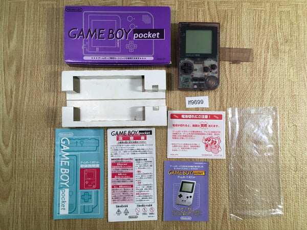 LF9699 Tested Working - GameBoy Pocket Clear Purple BOXED Game Boy Console Japan