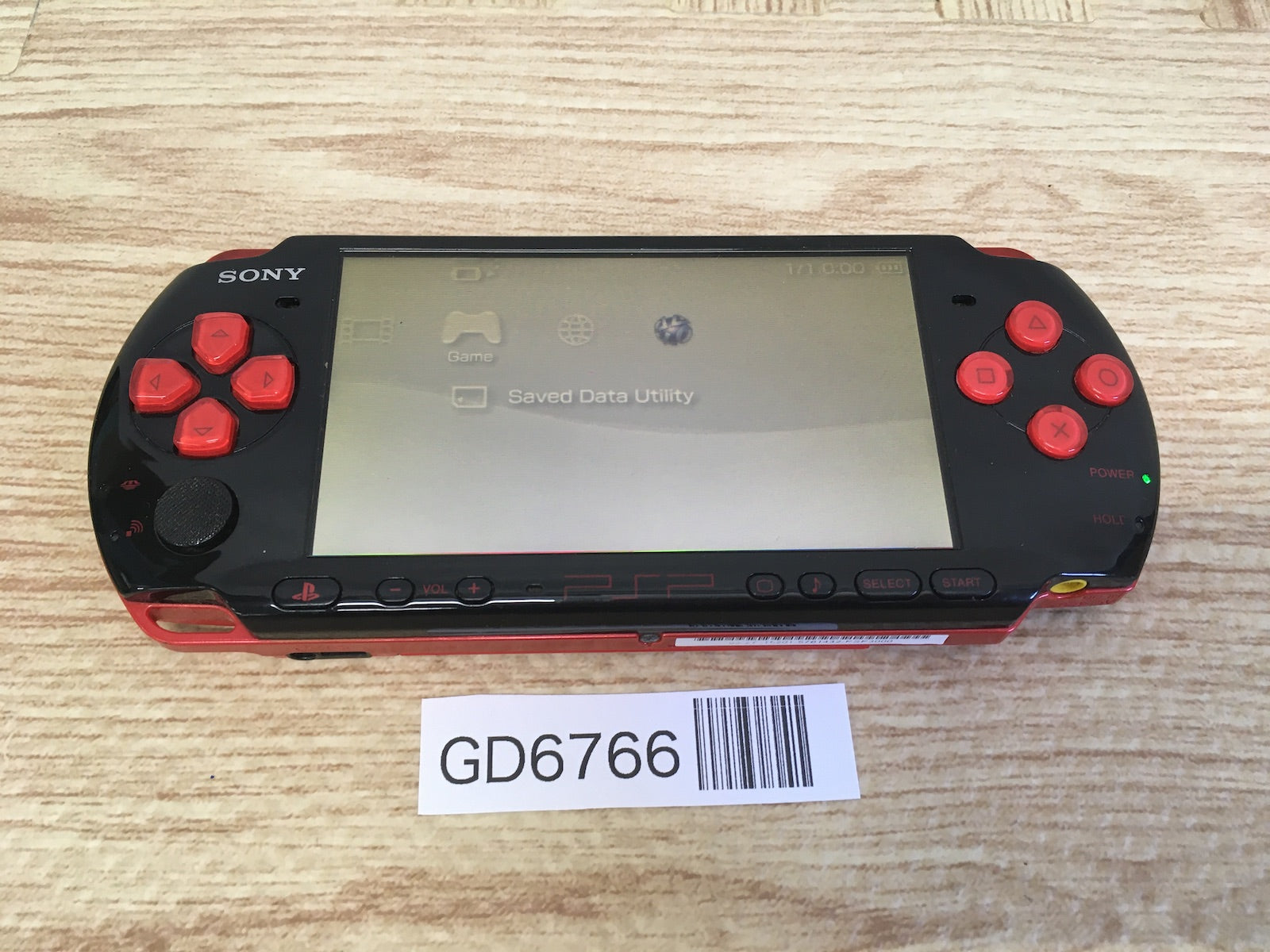 GD6766 Plz Read Item Condi PSP-3000 BLACK & RED SONY PSP