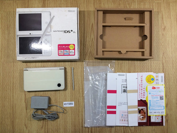 KH1989 Tested Working - Nintendo DSi LL XL DS Natural White BOXED Console Japan