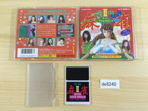 DE8240 Kyukyoku Mahjong II 2 Super Idol Graphic BOXED PC Engine Japan