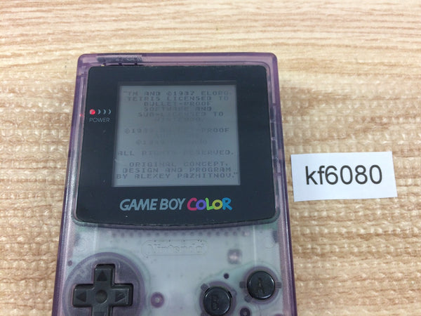 kf6080 Plz Read Item Condi GameBoy Color Clear Purple Game Boy Console Japan