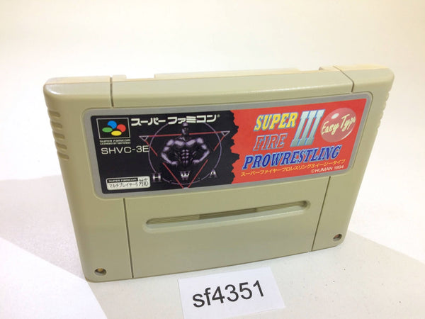 sf4351 Super Fire Pro Wrestling 3 Easy Type SNES Super Famicom Japan