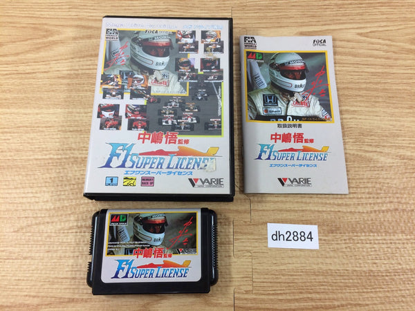 DH2884 Nakajima Satoru Kanshuu F1 Super License BOXED Mega Drive Genesis Japan