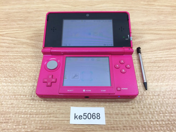 KE5068 Tested Working - No Battery Nintendo 3DS Gross Pink Console Japan
