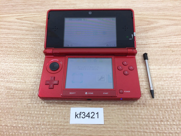 KF3421 Tested Working - No Battery Nintendo 3DS Metallic Red Console Japan