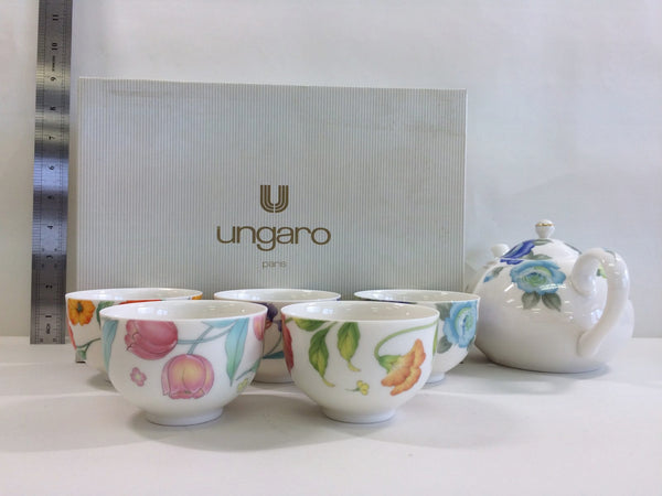 oa2052 Teacup and Teapot Set Ungaro Paris Ceramics Tableware Japan