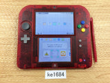 No Battery Nintendo 2DS CLEAR RED Console Japan - Tested Working KE1684