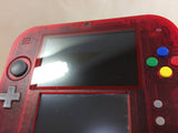 No Battery Nintendo 2DS CLEAR RED Console Japan - Tested Working KE1684