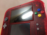 No Battery Nintendo 2DS CLEAR RED Console Japan - Tested Working KE1684