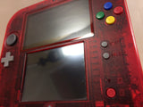 No Battery Nintendo 2DS CLEAR RED Console Japan - Tested Working KE1684