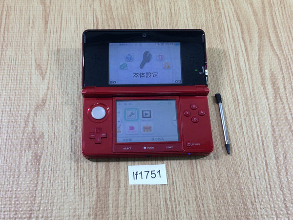LF1751 Tested Working - No Battery Nintendo 3DS Flare Red Console Japan