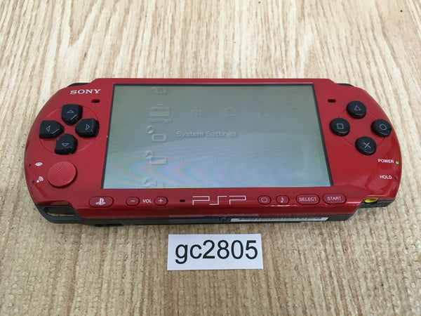 gc2805 Plz Read Item Condi PSP-3000 RED & BLACK SONY PSP Console Japan