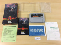 ua4521 Mortal Kombat 2 II Kyuukyoku Shinken BOXED SNES Super Famicom Japan