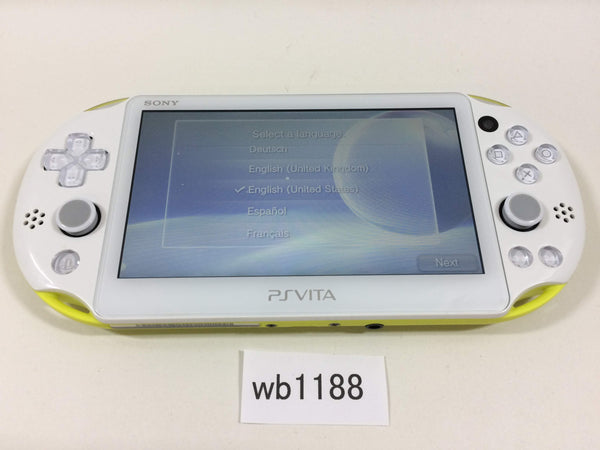 wb1188 PS Vita PCH-2000 LIME GREEN & WHITE BOXED SONY PSP Console
