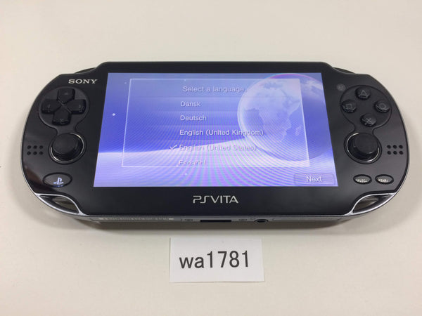 wa1781 PS Vita PCH-1000 CRYSTAL BLACK BOXED SONY PSP Console Japan