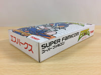 ua7249 Esparks Ijikuu Kara no Raihousha BOXED SNES Super Famicom Japan